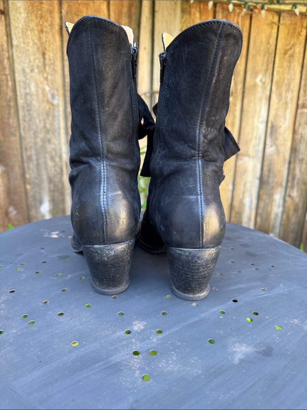 John Fluevog Gladstone Black Suede East End Lace-Up Mid-calf Boot - Picture 4 of 5